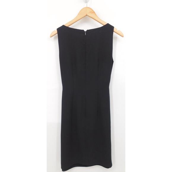 David Warren Black Sleeveless Mini Length Back Zip Sheath Dress Size 4 LBD - Picture 2 of 3